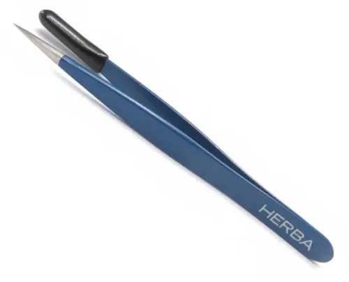 HERBA, Herba.Pinzette spitz, Inox, blau