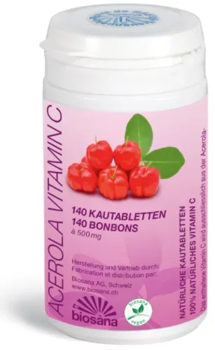 Biosana Acerola Vitamin C Kautabletten (140 Stk)