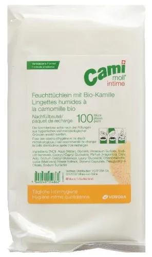 cami moll, CAMI MOLL intime Feuchtt&uuml;cher refill NF 100 Stk