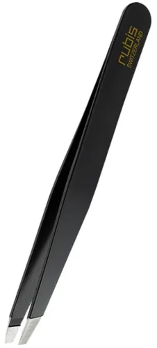 RUBIS, Rubis Pinzette schr&auml;g, schwarz, Inox
