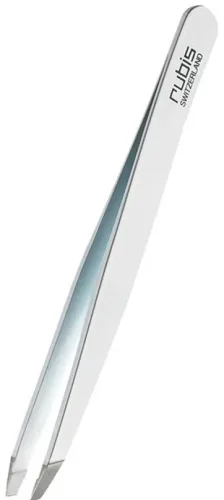 RUBIS, Rubis Pinzette schr&auml;g, weiss, Inox
