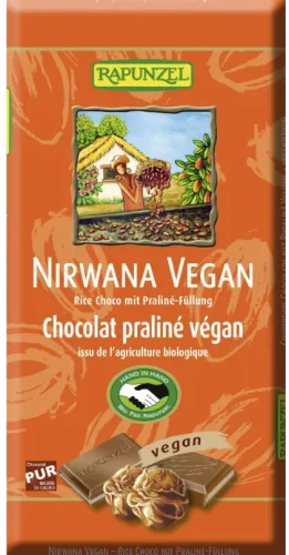 RAPUNZEL Nirwana Vegan Rice Choco mit Praliné-Füllung (100g)