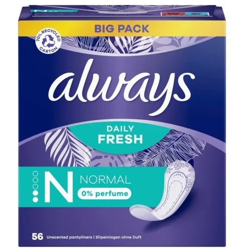 Always Slipeinlagen Normal ohne Duft, Big Pack (56 Stk)