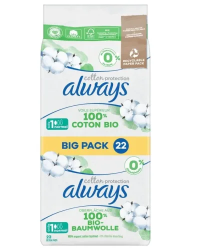 Always Ultra Binden Cotton Protection, Normal, Big Pack (22 Stk)