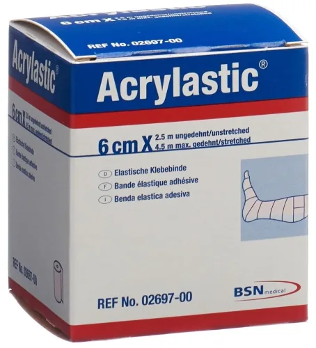 Acrylastic Pflasterbinde 2.5mx6cm elastisch (1 Stk)