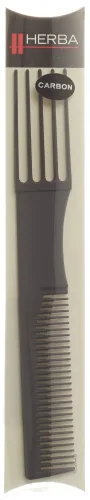 HERBA, Carbon Toupier- und Gabelkamm, schwarz, 19 cm