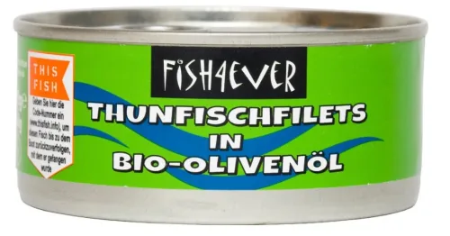 FISH4EVER Thunfischfilets in Bio-Olivenöl (160g)