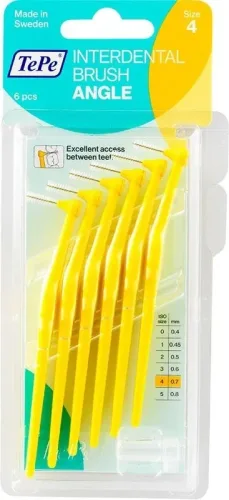 TePe Angle Interdental Brush 0.7mm, gelb (6 Stk)