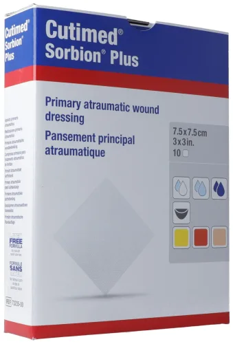 Cutimed Sorbion Plus 7.5x7.5cm (10 Stk)