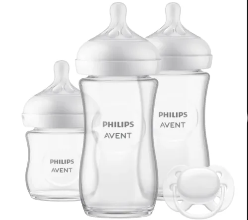 PHILIPS AVENT, 4-tlg Babyflaschen-Set, Natural Response, Glas, ab Geburt