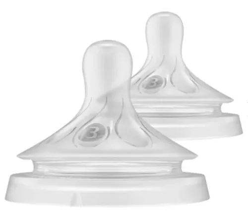 PHILIPS AVENT, 2er-Pack Natural Response Sauger, Silikon, Stufe 3, ab 1M