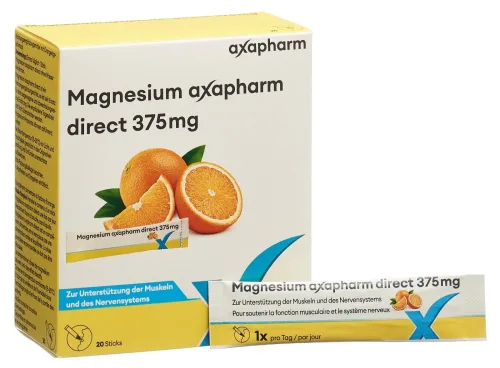axapharm Magnesium direct Sticks 375mg (20 Stk)