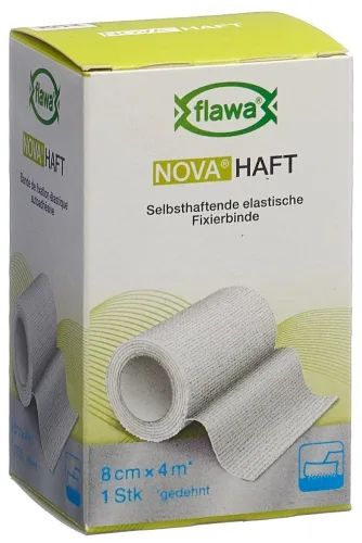 flawa NOVA HAFT kohäsive Gazebinde, 8cmx4m (1 Stk)
