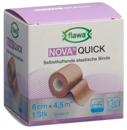 flawa NOVA QUICK kohäsive Reissbinde, 6cmx4.5m, hautfarben (1 Stk)