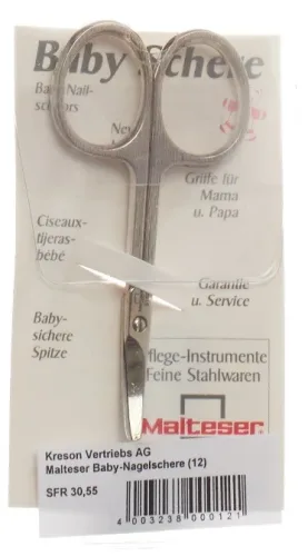 Malteser Baby-Nagelschere schräg, 7.5cm, No.12 (1 Stk)