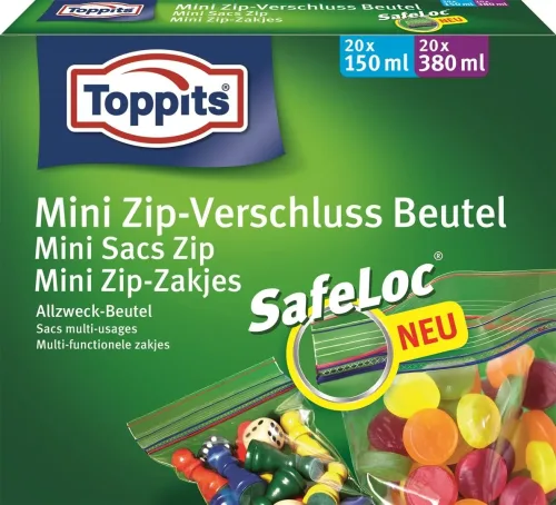 Toppits Mini Zip Verschlussbeutel (40 Stk)