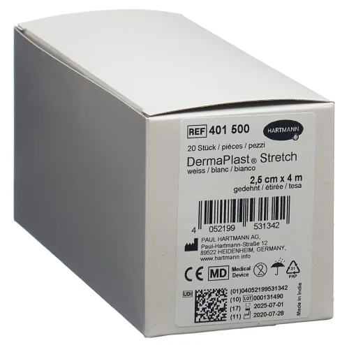 DermaPlast STRETCH Gazebinde, 2.5cmx4m, weiss (20 Stk)