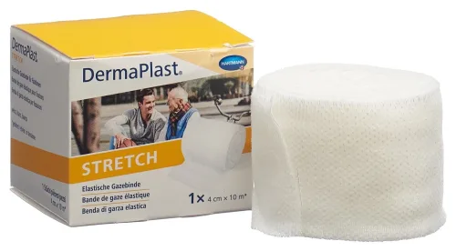 DermaPlast STRETCH Gazebinde, 4cmx10m, weiss (1 Stk)