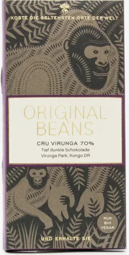 ORIGINAL BEANS Cru Virunga Schokolade dunkel Bio (70g)