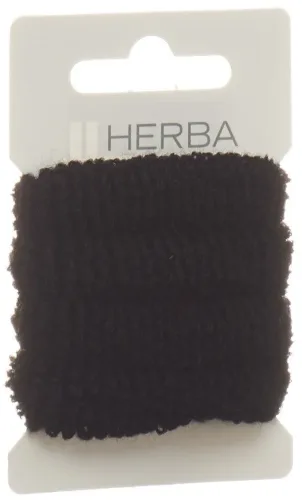 HERBA, Herba Haarbinder frottee, schwarz, 4 Stk., &Oslash; 4 cm