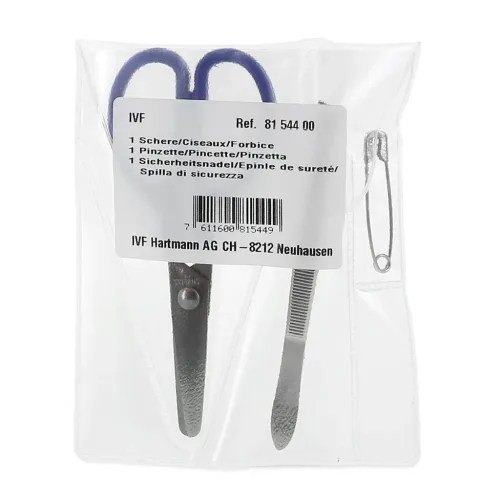 IVF Set mit Schere, Pinzette, Sicherheitsnadel (1 Stk)