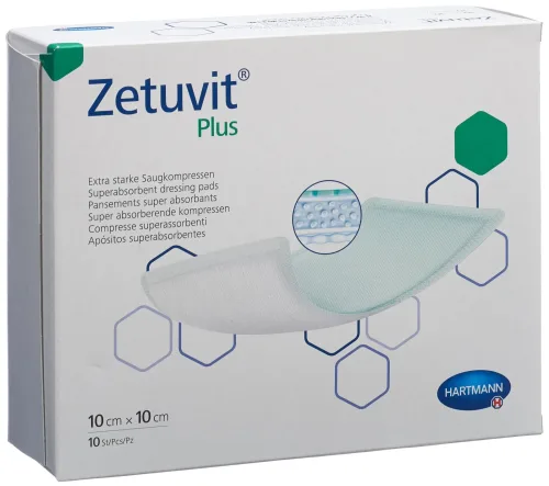 ZETUVIT Plus Absorptionsverband 10x10cm (10 Stk)