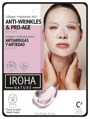 iroha, Iroha Tissue Face & Neck Mask Collagen + Hyaluron