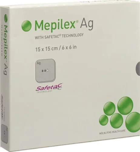 Mepilex Ag Schaumverband 15x15cm (5 Stk)