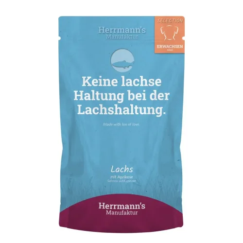 Herrmann's Manufaktur, Herrmann's Lachs mit Aprikose, Nassfutter für Hunde (150g)
