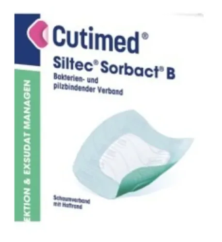 Cutimed Siltec Sorbact B 7.5x7.5cm (10 Stk)