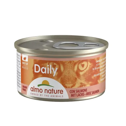 Almo Nature Daily Mousse mit Lachs, Nassfutter für Katzen (85g)