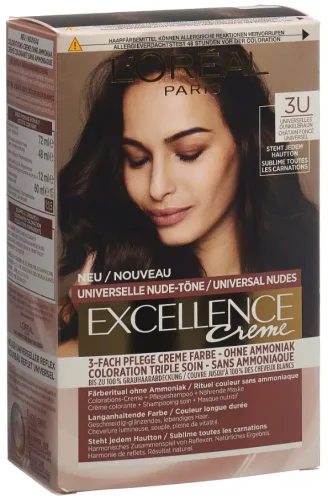 Excellence, L'Oréal Paris Excellence Nude-Töne 3Us Dunkelbraun, 1Stk