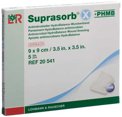 Suprasorb X+PHMB HydroBal-Wundverband 9x9cm (5 Stk)