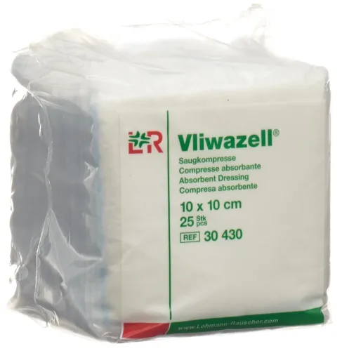 Vliwazell Saugkompresse, 10x10cm (25 Stk)