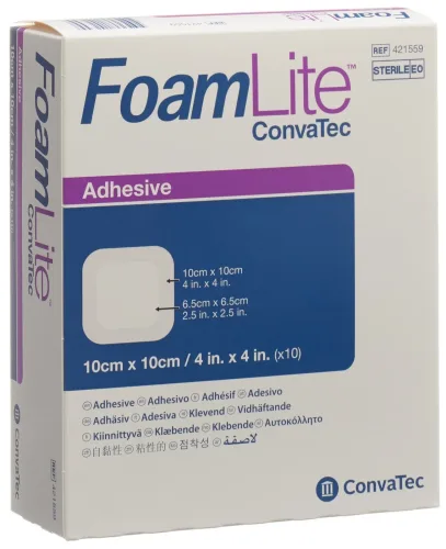 ConvaTec Foam Lite dünner Schaumverband, 10x10cm (10 Stk)