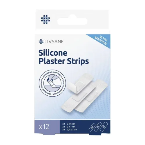 Livsane Silikonpflaster Streifen, ultra sensitive (12 Stk)