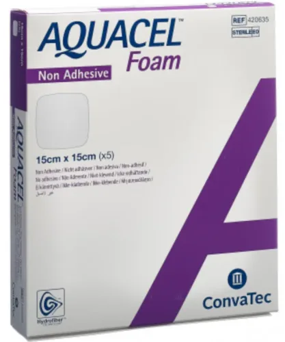 ConvaTec  AQUACEL Ag Foam nicht adhäsiv 15x15cm (5 Stk)