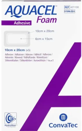 ConvaTec AQUACEL Foam adhäsiv, 10x20cm (5 Stk)