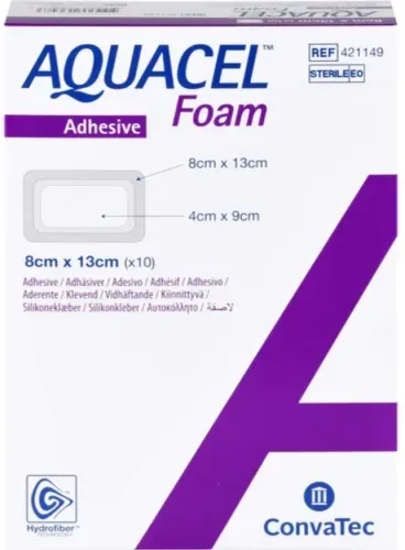 ConvaTec AQUACEL Foam adhäsiv, 8x13cm (10 Stk)