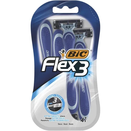 BiC Flex 3 Light Herrenrasierer, plus 3-Klingen (4 Stk)