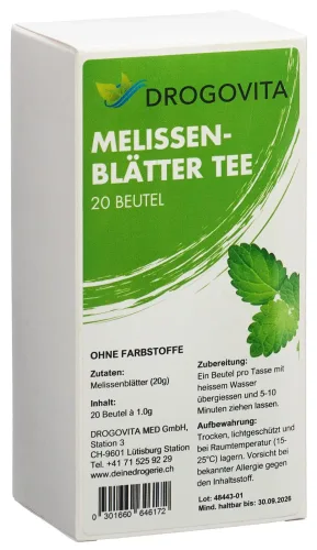 DROGOVITA Melissen Tee (20 Beutel)