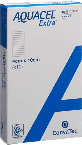 ConvaTec AQUACEL Extra Hydrofiber Verband 4x10cm (10 Stk)