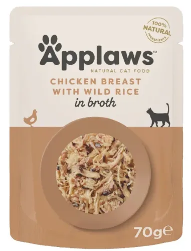 Applaws Nassfutter mit Hühnchenbrust und Wildreis (70g)
