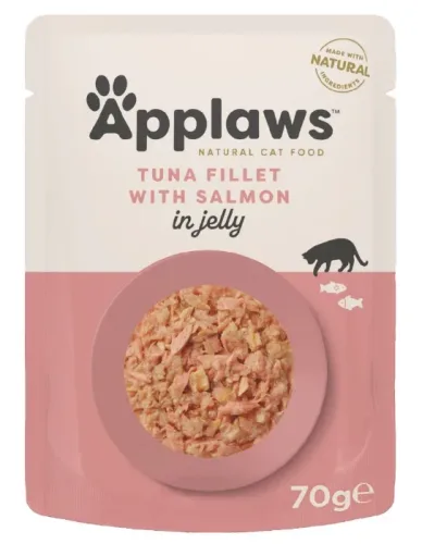 Applaws Jelly Thunfischfilet mit Lachs, Nassfutter für Katzen (70g)
