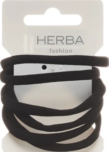 HERBA, Herba Haarbinder mikrofaser, schwarz, 6 Stk., &Oslash; 5 cm