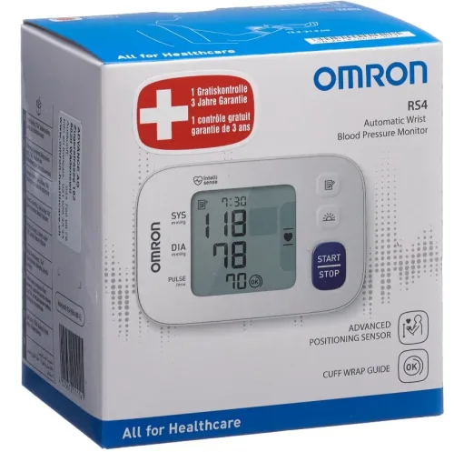 Omron, OMRON RS4 Blutdruckmessgerät – Blutdruckmessgerät/Herzfrequenzmessgerät – schwarz / weiss