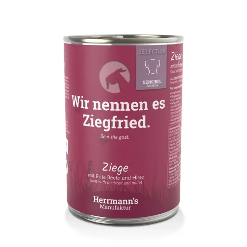 Herrmanns, Herrmann's Selection Sensible 12 x 400 g - Ziege mit Bio-Roter Beete & Bio-Hirse