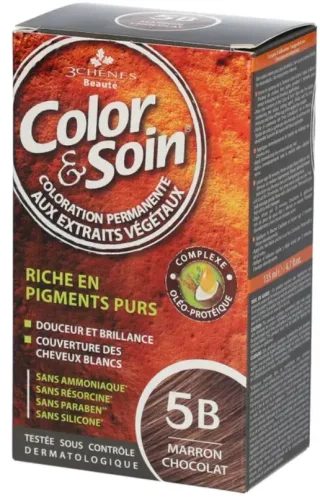 Color & Soin - Coloration permanente 5B Marron Chocolat, 135 ml