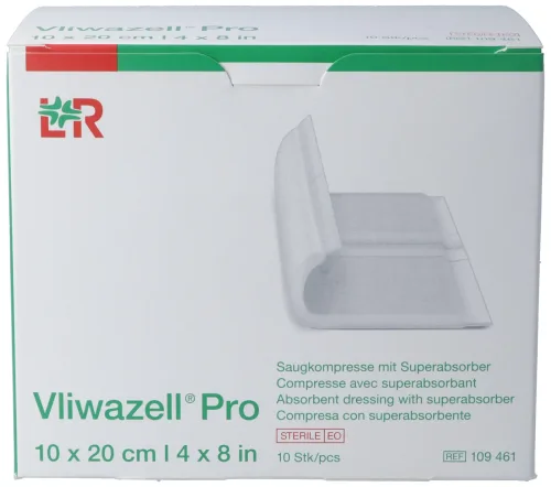 Vliwazell Pro Saugkompresse, 10x20cm (10 Stk)