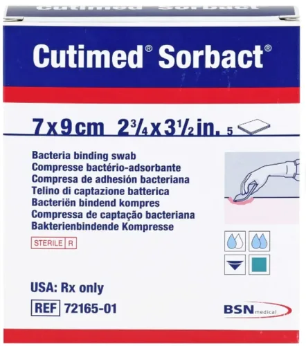 Cutimed Sorbact Kompressen, 7x9cm (5 Stk)